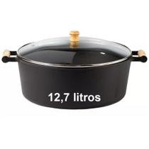 Caçarola de Ferro Fundido 36cm 12,7 Litros tampa de vidro - Santana Caçarola de Ferro Fundido 36cm 12,7 Litros tampa de vidro - Santana