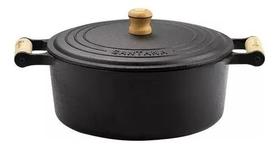 Caçarola De Ferro Fundido N 24 C Alças Madeira 4,1 Lt