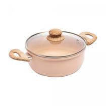 Caçarola de Indução com Tampa de Vidro 22cm Bege Lyor