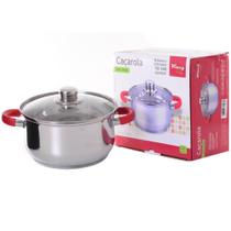 Cacarola de inox com tampa e alca de vidro clean 18cm de ø na caixa - WINCY