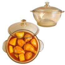 Caçarola De Vidro Tigela De Sopa Com Tampa Saladeira 800ml