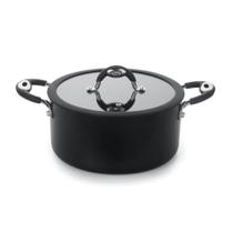 Caçarola Dom Preta 22 cm 3,7 L em Alumínio com Revestimento Interno Antiaderente e Alças em Silicone Multiflon