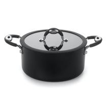 Caçarola Dom Preta 24 cm 5,4 L em Alumínio com Revestimento Interno Antiaderente e Alças em Silicone Multiflon