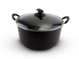 Caçarola Dona Chefa Liga Alumínio Baquelite Antiaderente 24cm com Tampa de Vidro Temperado