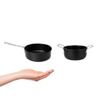 Caçarola e Frigideira Mini Inox Preto Couvert Servir Entrada Caçarola e Frigideira Mini Inox Preto Couvert Servir Entrada
