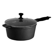 Caçarola Ferro Cabo Silicone Preto Tampa Vidro 2,4L 20Cm Caçarola Ferro Cabo Silicone Preto Tampa Vidro 2,4L 20Cm