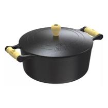 Caçarola Ferro fundido alça madeira 24cm 4,1 litros libaneza