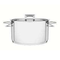 Caçarola Funda em Aço Inox Fundo Triplo Tampa Plana 24 cm 6,1 l - Tramontina 62404240