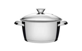 Caçarola Funda Tramontina Allegra em Aço Inox com Fundo Triplo e Tampa de Vidro 22 cm 4,2 L Caçarola Funda Tramontina Allegra em Aço Inox com Fundo Triplo e Tampa de Vidro 22 cm 4,2 L