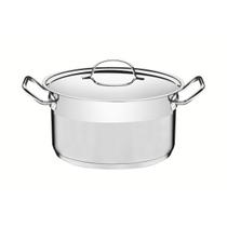 Caçarola Funda Tramontina Professional Aço Inox 6,1L com Tampa Plana e Fundo Triplo 24cm