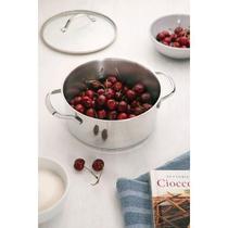 Caçarola Funda Tramontina Una em Aço Inox com Fundo Triplo e Tampa de Vidro 24 cm 6,1 L Caçarola Funda Tramontina Una em Aço Inox com Fundo Triplo e Tampa de Vidro 24 cm 6,1 L