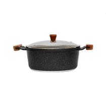 Caçarola Gourmet AM 16cm Granito Alumínio Antiaderente 1,2L Tampa de Vidro Javali Caçarola Gourmet AM 16cm Granito Alumínio Antiaderente 1,2L Tampa de Vidro Javali