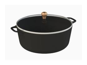 Caçarola Gourmet Ferro Fundido Alça Ferro Tampa Vidro 26cm Caçarola Gourmet Ferro Fundido Alça Ferro Tampa Vidro 26cm