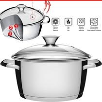 Caçarola Inox Avulsa Fundo Triplo Vidro 22cm 4,2l Tramontina Caçarola Inox Avulsa Fundo Triplo Vidro 22cm 4,2l Tramontina