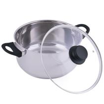 Caçarola Inox Fundo Triplo 5,3 Litros de 25cm Tampa Vidro - MOR