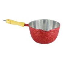 Caçarola Japi 22CM Alumínio Craquelado Cabo Madeira Vermelha 3,2L Diviforte