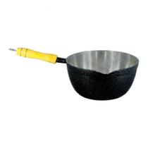 Caçarola Japi Alumínio Craqueado Cabo Madeira Preta 18CM 1,8L Diviforte