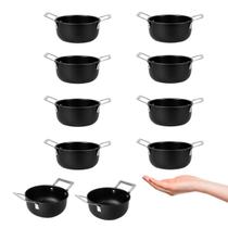 Caçarola Mini Alça Inox Preto Couvert 10cm Servir Entrada 10un