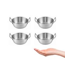 Caçarola Mini Panela Couvert Inox 12cm Entrada Petisco 4un Caçarola Mini Panela Couvert Inox 12cm Entrada Petisco 4un