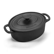Caçarola Oval Estilo Preta Ferro Panela Mineira 26x20cm 3,5L