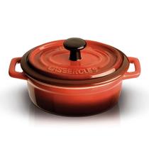 Caçarola Oval Vermelha Mini Buffet Cerâmica 150 Ml