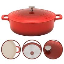 Caçarola Panela Baixa Mimo Style 28cm Cook & Chef Vermelha Antiaderente Fundo Triplo Indução 4,6L Caçarola Panela Baixa Mimo Style 28cm Cook & Chef Vermelha Antiaderente Fundo Triplo Indução 4,6L