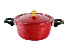 Caçarola Panela de Alumínio Craqueada Alça Baquelite Vermelha 22cm