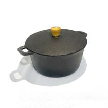 Caçarola Panela De Ferro 18Cm Duas Alças 1,6 Litros Tampa