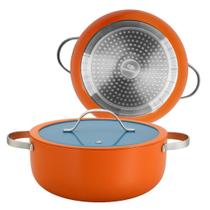 Caçarola Panela De Indução Berlim Cerâmica Antiaderente C/ Tampa de Vidro 20cm