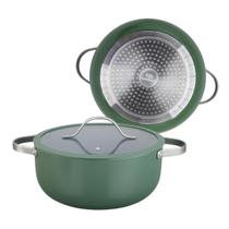 Caçarola Panela De Indução Berlim Cerâmica Antiaderente C/ Tampa de Vidro 24cm Caçarola Panela De Indução Berlim Cerâmica Antiaderente C/ Tampa de Vidro 24cm