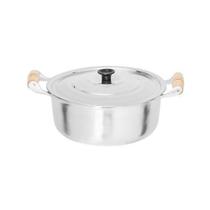 Caçarola Panela Grande Nº 22 Aluminio Polido Alça Madeira