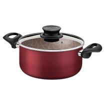 Caçarola Paris Tramontina 5 Litros em Alumínio 24 cm com Tampa de Vidro Vermelho
