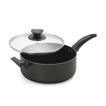 Caçarola Premium Antiaderente com Alça e Tampa de Vidro Preta 1300ml Caçarola Premium Antiaderente com Alça e Tampa de Vidro Preta 1300ml
