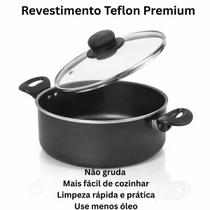 Caçarola Premium Antiaderente Nº 30 Com Tampa Vidro Grafite Caçarola Premium Antiaderente Nº 30 Com Tampa Vidro Grafite