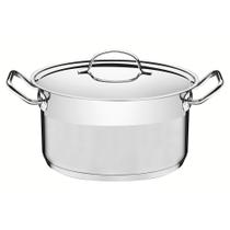 Caçarola Professional Funda em Aço Inox Fundo Triplo com Tampa Plana Detalhe Satinado 28cm 8.4 L Tramontina