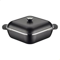 Caçarola Quadrada Tramontina Lyon Em Alumínio Revestimento Starflon Preto Com Tampa 28 cm 5,5L