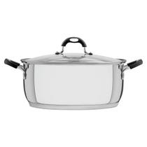 Caçarola Rasa Astro Tramontina 8,9 Litros em Aço Inox com Tampa de Vidro 30 cm