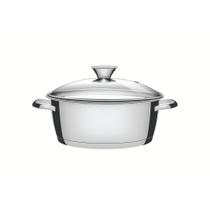 Caçarola Rasa Tramontina Allegra em Aço Inox com Fundo Triplo 24 cm 4,2 L Tramontina