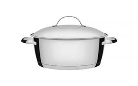 Caçarola Rasa Tramontina Allegra em Aço Inox com Fundo Triplo 24 cm 4,2 L