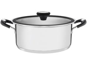 Caçarola Rasa Tramontina Solar Silicone em Aço Inox com Fundo Triplo 20 cm 2,9 L