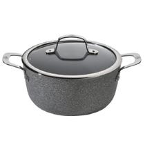 Caçarola redonda ballarini salina 24cm com tampa em aço inox e aluminio cinza 1005133 Caçarola redonda ballarini salina 24cm com tampa em aço inox e aluminio cinza 1005133