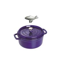 Caçarola Redonda STAUB 24cm Azul Marinho + Puxador Peixe