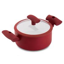Caçarola Soft Touch Hércules 24 cm com Fundo de Indução Vermelha