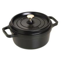 Caçarola staub redonda em ferro fundido preto 22cm 405093050