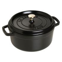 Caçarola staub redonda em ferro fundido preto 24cm 405002410