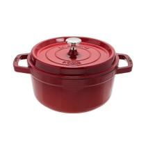 Caçarola staub redonda em ferro fundido vermelho cereja 22cm 405098250