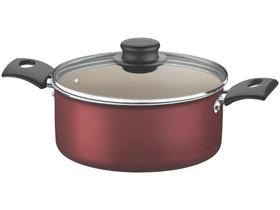 Caçarola Tramontina Antiaderente com Tampa Vermelha 3,7L 22cm Turim Caçarola Tramontina Antiaderente com Tampa Vermelha 3,7L 22cm Turim