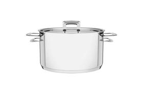 Caçarola Tramontina Brava Funda em Aço Inox Fundo Triplo com Tampa Plana e Alças 20 cm 3,6 L