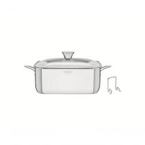 Caçarola Tramontina Grano Quadrada Aço Inox Com Suporte Para Tampa De Vidro 7,3 Litros Caçarola Tramontina Grano Quadrada Aço Inox Com Suporte Para Tampa De Vidro 7,3 Litros