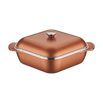 Caçarola tramontina lyon quadrada em alumínio forjado antiaderente 28cm 5,5l dourado 20963/428